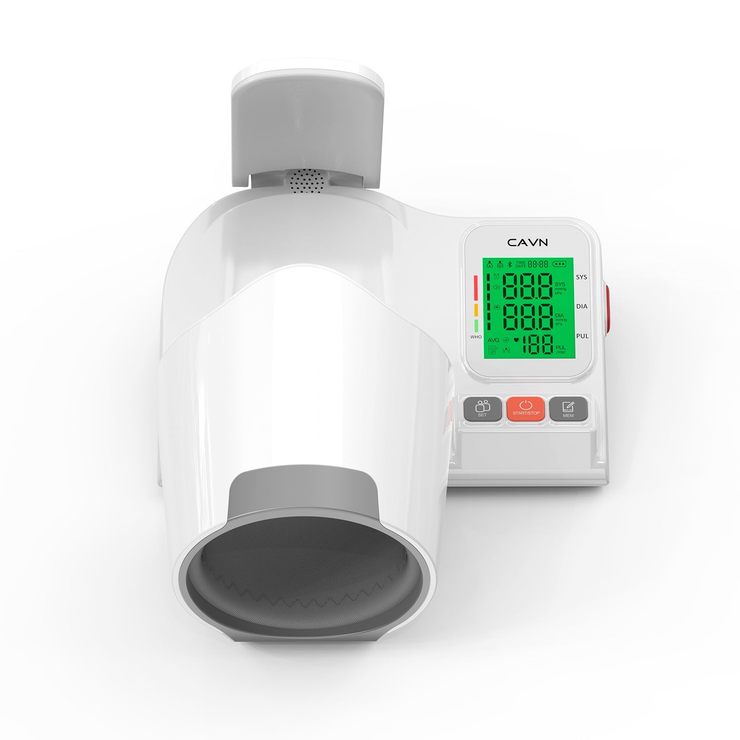 CAVN portable blood pressure monitor with easy-read backlit display